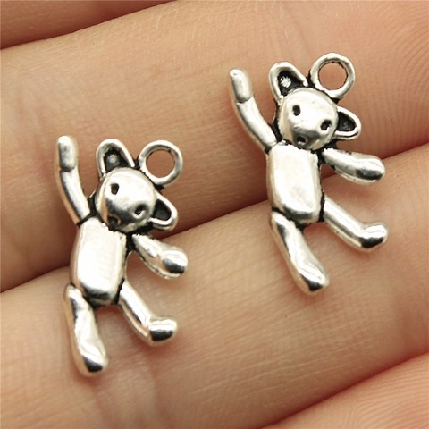 WYSIWYG-10 Uds. De adornos de oso Kawaii, adornos de oso bailando, accesorios Vintage DIY para fabricación de joyas, 19x10mm ► Foto 1/1