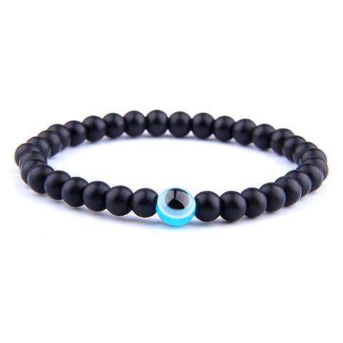 Obsidian-pulsera de cuentas de hematita para hombre y mujer, brazalete de piedras naturales, ojo malvado, joyería de moda, salud de Buda, equilibrio, Yoga ► Foto 1/6