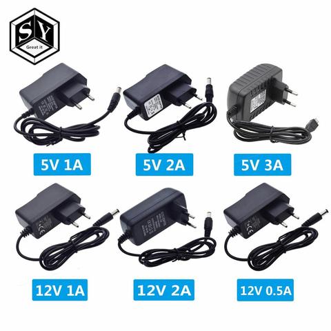 Adaptador de corriente de CA a CC de 100-240V, adaptador de cargador de 5V, 12V, 1A, 2A, 3A, 0.5A, enchufe europeo de 5,5mm x 2,5mm, Micro USB para Arduino ► Foto 1/6