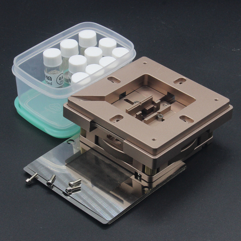 BGA reballing Station kit 90*90mm 80*80mm BGA reballing station with 10/PCS BGA Universal Stencil Solder balls ► Foto 1/6