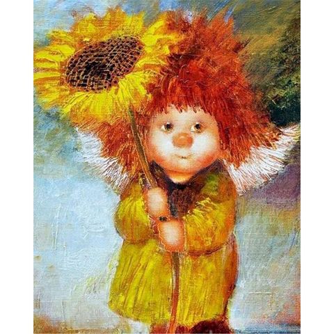 Kit de pintura por números Diy de girasoles para niña, mural artístico para el hogar, figura acrílica para sala de estar, decoración de colorear moderna ► Foto 1/6