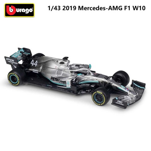 2022 Bburago 1:43 escala Metal FUNDICIÓN F1 coche Formulaa 1 modelo Mercedes Benz coche de carreras W07/W10 de juguete colección de coches chico regalo ► Foto 1/5