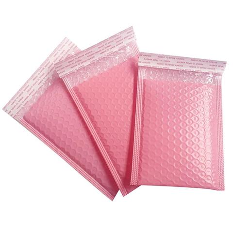 Sobres acolchados de burbujas para correo postal, bolsas de embalaje con autosellado, color rosa, 11x15 + 4CM, 50 Uds. ► Foto 1/6