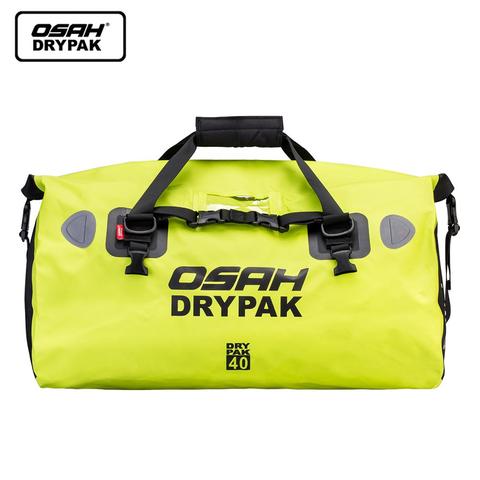 Bolso cilíndrico, bolsa de viaje seca, bolsa impermeable moto, bolsa trasera moto,  para Asiento de Moto, mochila deposito moto, de OSAH DRYPAK, Capacidad de 40/60 litros, Color Verde/Amarillo/Negro/Gris/Camuflaje ► Foto 1/6