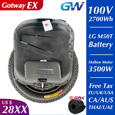 Begode-monociclo eléctrico Gotway EX E X.N, 100V, 2700Wh, 3500W, una rueda, suspensión neumática ► Foto 1/6