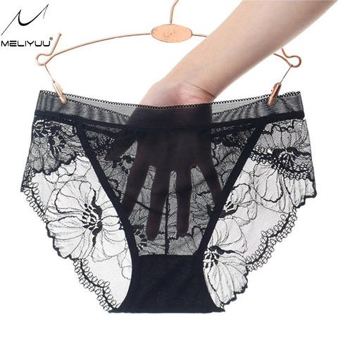 De las mujeres, ropa interior Sexy, bragas de encaje informes de perspectiva de seda para las niñas señoras Bikini de malla transparente bragas ropa interior ► Foto 1/6