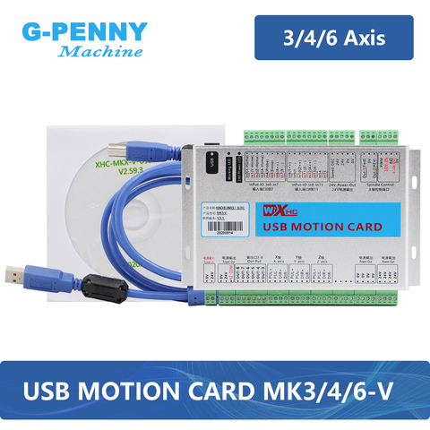 XHC MKX-V 3/4/6 eje CNC Tarjeta de Control de movimiento frecuencia 2000KHZ Mach3 controlador Placa de adaptación para CNC máquina cortadora de grabado ► Foto 1/6
