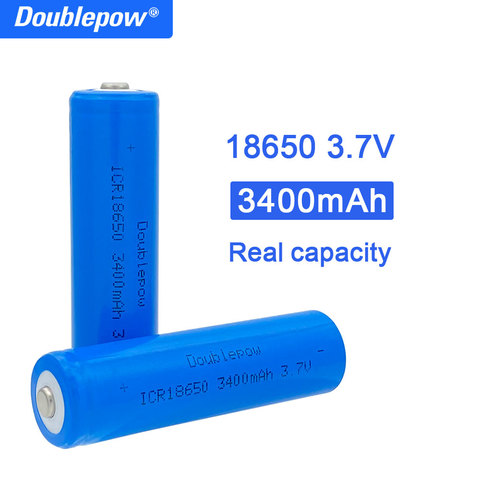 Batería de litio recargable para linterna, 100% original de gran capacidad, doublespow 18650, 3,7 v, 3400mah, 18650 ► Foto 1/5