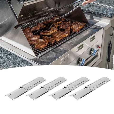 Placa de calor de acero inoxidable ajustable para parrilla de Gas, utensilios para barbacoa, cocina, herramienta de cocina, accesorios para barbacoa de Camping, 8 Uds. ► Foto 1/6