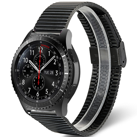 Correa de acero inoxidable para Samsung Gear S3, 22mm, interfaz de Metal, hebilla a presión ► Foto 1/1
