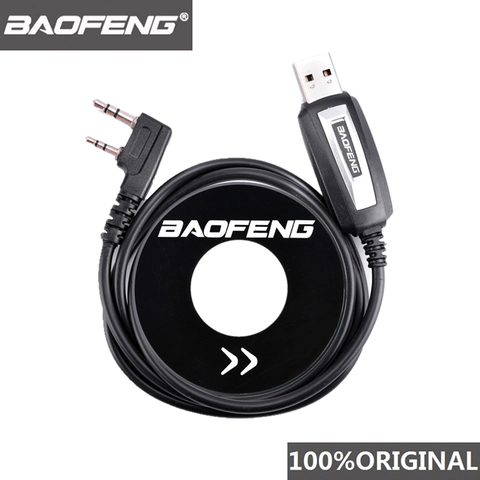 Baofeng-Walkie Talkie de 50km, Cable de programación USB para Radio bidireccional, 100%, UV-5R, controlador de Puerto UV5R K con Software de CD, BF-888s Original ► Foto 1/6