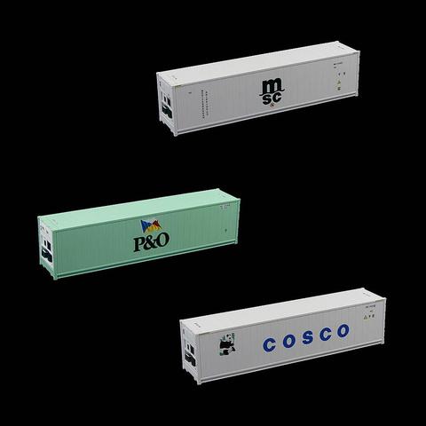 Refrigerante de cubo alto de 40 pies, contenedor de carga de coches, lote C8722, 10 Uds., HO Scale 1/87 ► Foto 1/6