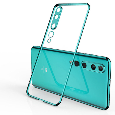 Funda de lujo para Xiaomi Mi 10, carcasa transparente suave de TPU con revestimiento láser 3D para Xiaomi Mi 10 Mi10 5G ► Foto 1/6