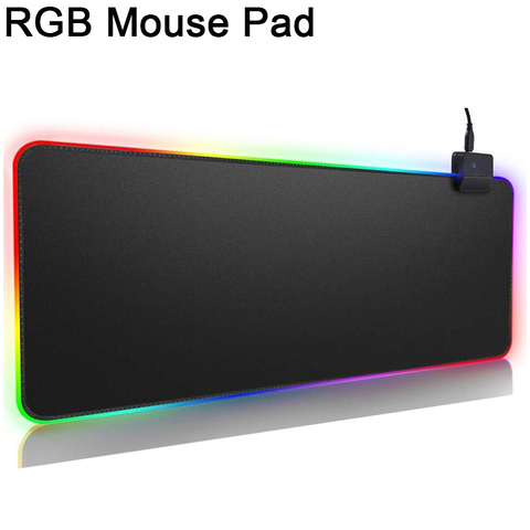 Alfombrilla de ratón RGB para Gamer, alfombra de escritorio grande LED para ratón de superficie grande, alfombrillas para teclado, accesorios para juegos de ordenador ► Foto 1/6