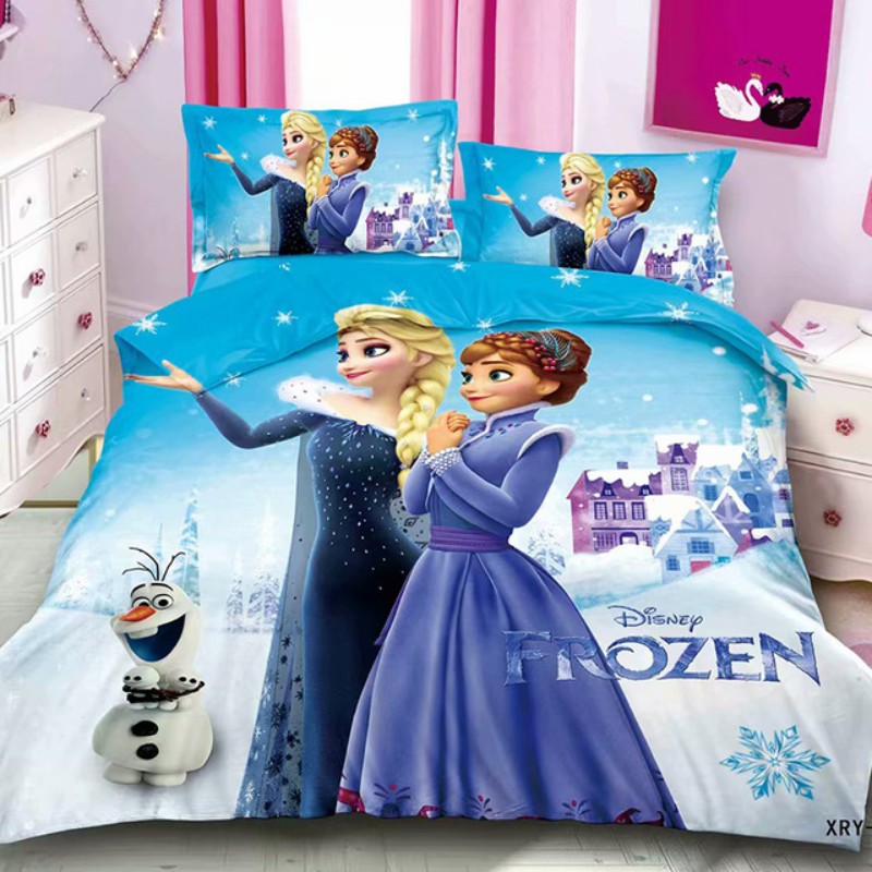 funda nórdica de 140 x 200 cm y funda de almohada de 63 x 63 cm AYMAX S.P.R.L Frozen 2 Juego de cama infantil 