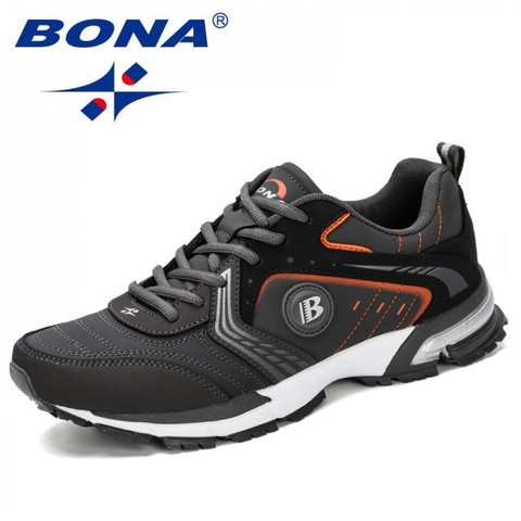 BONA, zapatillas para correr para hombre, zapatillas ligeras transpirables a la moda para exteriores, zapatillas deportivas con cordones para caminar y trotar para hombre, cómodas ► Foto 1/6