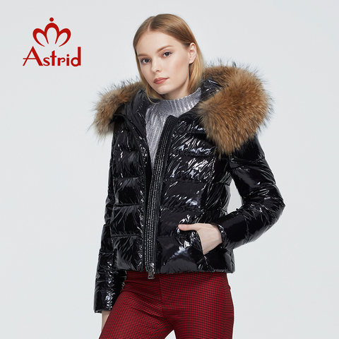 Astrid 2022 nuevo invierno de mujeres abrigo cálido gruesa parka de moda negro Chaqueta corta con piel de mapache hood mujer ropa 7267 ► Foto 1/6