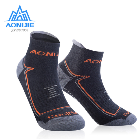 Calcetines AONIJIE para deportes al aire libre, para correr, atletismo, rendimiento, Tab, cojín de entrenamiento, calcetines de compresión de cuarto, protector de talón, ciclismo ► Foto 1/6