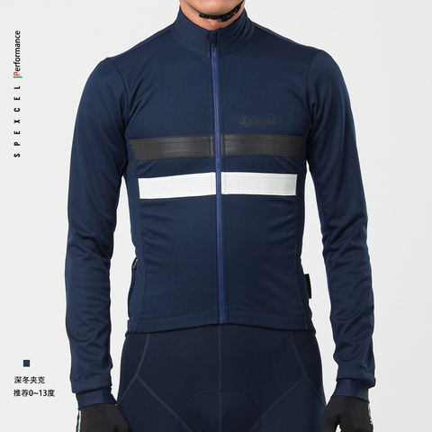 SPEXCEL-Chaqueta de Ciclismo de Invierno reflectante, forro polar térmico a prueba de viento, suave, de alta calidad, azul marino ► Foto 1/5