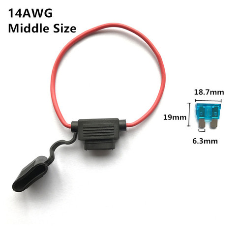 5 unids 14 AWG medio portafusibles coche impermeable resistente al agua automotriz fusible titular con cubierta fusible hoja línea auto ► Foto 1/2