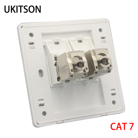 Placa frontal de pared de 2 puertos CAT7, CAT6A, RJ45, aleación de Zinc, CAT.7, CAT.6A, enchufe Jack Keystone para red de 10G, cubierta de inserción de ordenador ► Foto 1/6