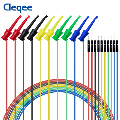 Cleqee-Pinzas de silicona Dupont macho/hembra para pruebas eléctricas, cables de puente, probador de Transistor, P1534 P1535, 10 Uds. ► Foto 1/6