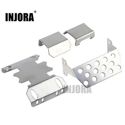 INJORA, Armadura de chasis de Metal, placa protectora de eje para 1/10 RC Crawler Axial SCX10 II 90046 90047 90059 90060, piezas de mejora ► Foto 1/6