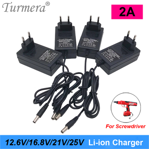 Turmera-cargador de batería de litio, 12,6 V, 16,8 V, 21V, 25V, 2A, 18650, DC5.5 * 2,1 MM, para 3S, 4S, 6S, 12V a 25V ► Foto 1/6