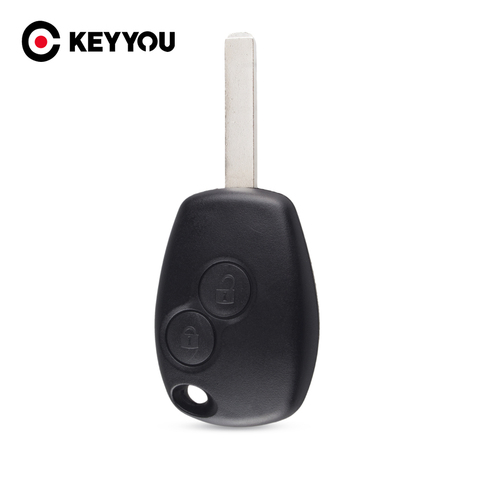 KEYYOU repuesto nuevo 2 Tecla de botón Fob Shell remoto caso hoja sin cortar para Renault Clio Modus Clio envío gratis ► Foto 1/5