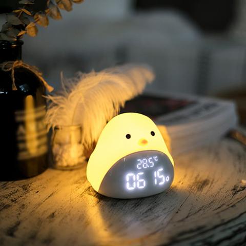 Reloj despertador con alarma de pájaro de Año Nuevo despertador Digital despertador naturaleza noche reloj de lámpara amanecer luz colorida con sonidos de la naturaleza ► Foto 1/6