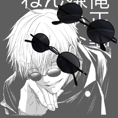 Gafas de Cosplay de Gojo Satoru, accesorios para disfraz de Anime, Jujutsu Kaisen, color negro ► Foto 1/5