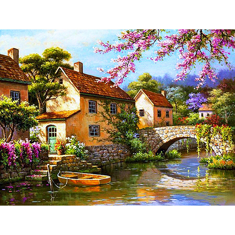 Pintura de diamante cuadrado completa, pintura de paisaje 5D, bordado de Arte de diamantes, regalo de decoración del hogar ► Foto 1/6