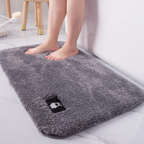 Alfombras de terciopelo grueso para puerta de baño, alfombrillas superabsorbentes antideslizantes para dormitorio, alfombras de baño y cocina ► Foto 1/6