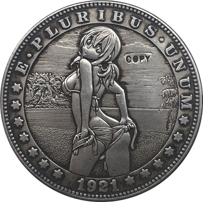 Hobo Nickel 1921-D dólar Morgan de EUA copia de monedas tipo 95 ► Foto 1/2