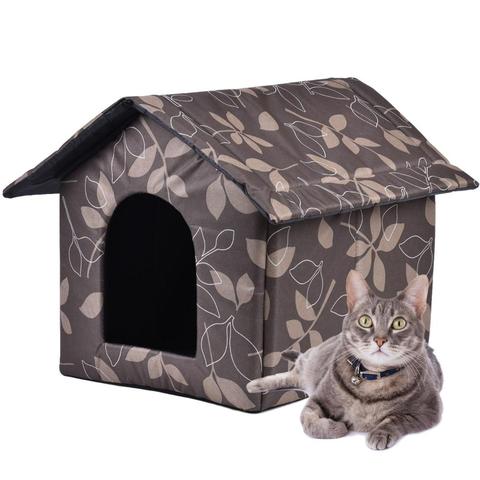 Casa de mascotas para exteriores, refugio impermeable y cálido para casa de perro, extraíble y lavable, cueva plegable para gatos ► Foto 1/6