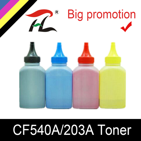 Cartucho de tóner HLT para impresora HP, pigmento de Color en polvo de Tóner para CF540, 203A, CF540a, LaserJet Pro, M254dw, 254nw, MFP, M281cdw, 281fdw, 280nw ► Foto 1/2