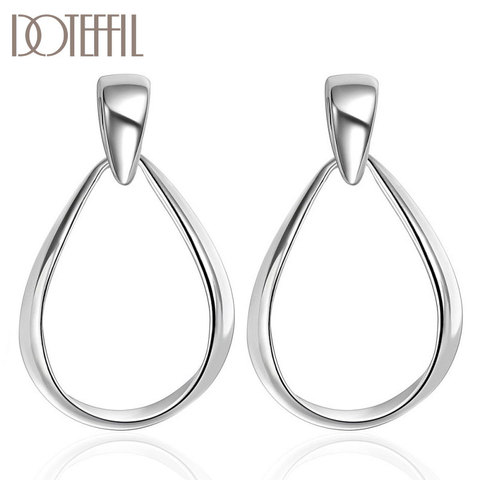 DOTEFFIL-pendientes de aro de Plata de Ley 925 para mujer, aretes clásicos de círculo grande, regalo de fiesta, joyería de compromiso de boda a la moda ► Foto 1/6