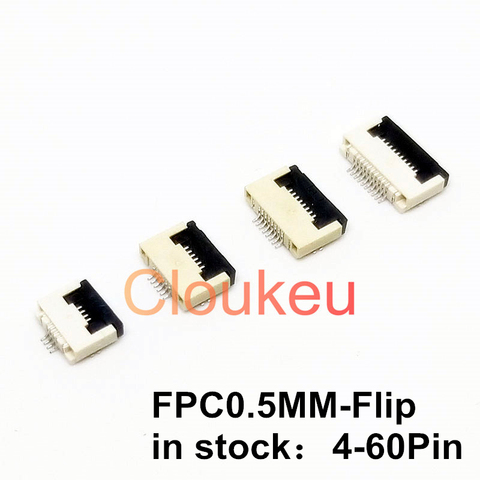 10 piezas conector hembra FPC FFC 0,5mm Clamshell Bottom tipo de contacto 4 P 6 P 8 P 10 p 12 p 14 p 18 p 20 p 22 P 24 p 30 p 32 p 36 p 40 p 50 p 60 p ► Foto 1/6