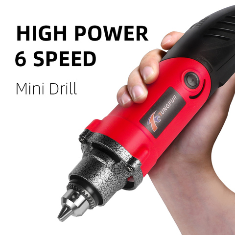 TUNGFULL-Herramienta de grabado Dremel, taladro eléctrico de 500W, Mini taladro de 220v, velocidad Variable para pulido ► Foto 1/6