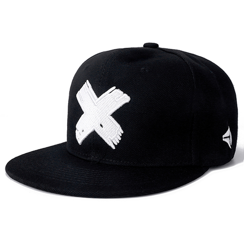 Gorra tipo Snapback con letras X, Hip Hop para hombre y mujer gorra de béisbol, gorra plana de béisbol con banda para hombre y mujer, gorra ajustada ► Foto 1/6