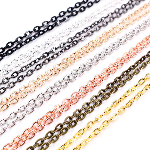 5 unids/lote 4*3mm de diámetro 50 cm 70cm de longitud 8 colores plateados hechos a mano aplanado conector de collar para Base y bandeja de abalorios ► Foto 1/6