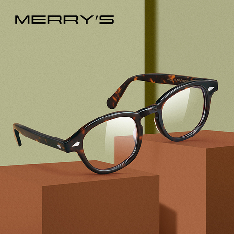 MERRYS-Montura de gafas de acetato para hombre y mujer, diseño clásico, gafas graduadas para miopía, a la moda, S2546 ► Foto 1/6