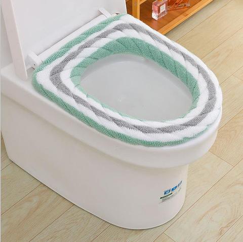 Juego de alfombrillas para asiento de inodoro, lavables suaves y calientes universales, para decoración del hogar, funda de asiento, tapa de inodoro, accesorios ► Foto 1/6