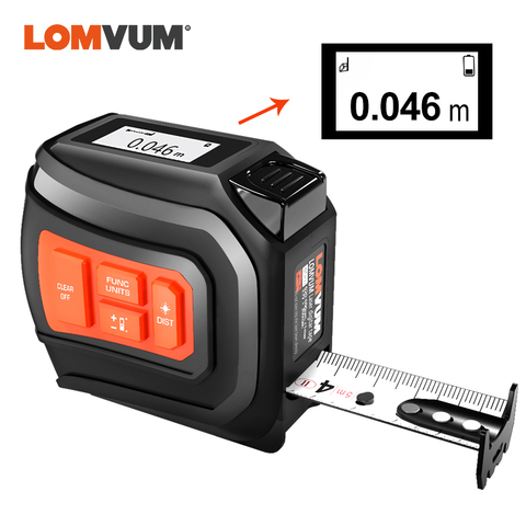 LOMVUM LTM, telémetro láser con cinta láser recargable USB, telémetro láser de 40/60m en tiempo Real, cinta LCD Digital de 5m ► Foto 1/6