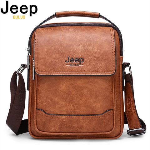 JEEP BULUO-Bolsos de negocios para hombre, bandoleras casuales de cuero de alta calidad, a la moda, nuevo estilo ► Foto 1/6