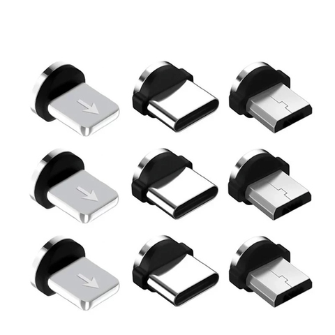 Adaptador de Cable de carga magnética de 2 pines, Conector de carga magnética Micro USB tipo C, tapones antipolvo para teléfono Android, 5 uds. ► Foto 1/6