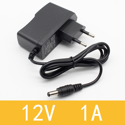 1 piezas 12V1A nuevo AC 100 V-240 V convertidor de energía adaptador DC 12 V 1A 1000mA fuente de alimentación enchufe de la UE DC 5,5mm x 2,1mm ► Foto 1/3