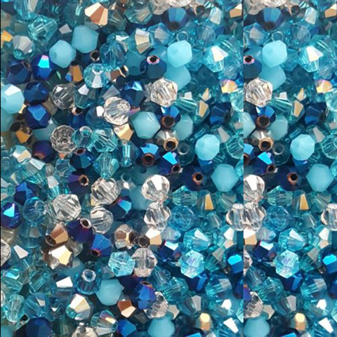 BEAUCHAMP-abalorios de cristal de 4mm con forma de bicono, accesorios de joyería, pendientes de Lariat con borla, abalorios de cristal cuarzo para pulsera ► Foto 1/6