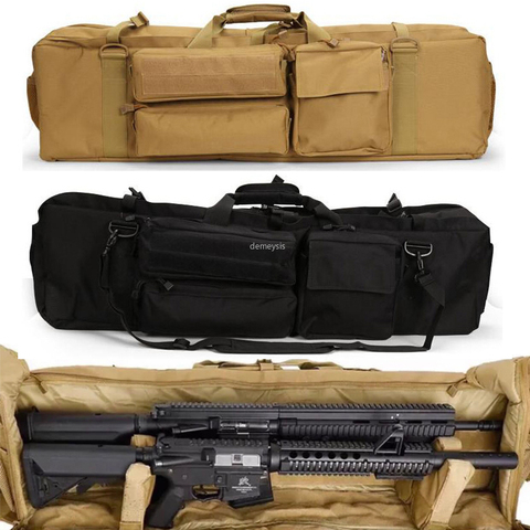 Mochila militar para pistola táctica, doble bolsa para Rifle, Airsoft, doble Estuche de transporte de carbono para Sierra M249, M4A1, M16, AR15 ► Foto 1/6