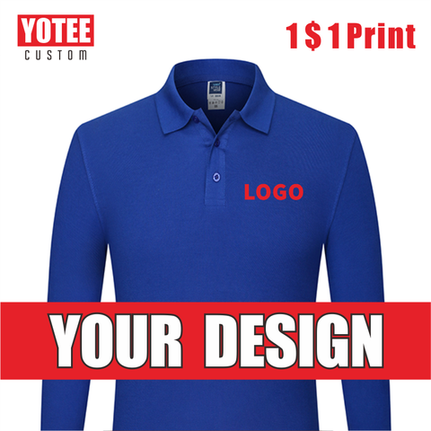 YOTEE-POLO de manga larga de algodón para hombre y mujer, ropa Personal del Grupo de empresa, diseño de estampado personalizado con logotipo de foto para otoño ► Foto 1/6